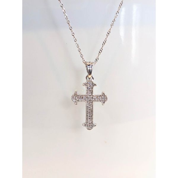 White Gold Diamond Cross Pendant Armentor Jewelers New Iberia, LA