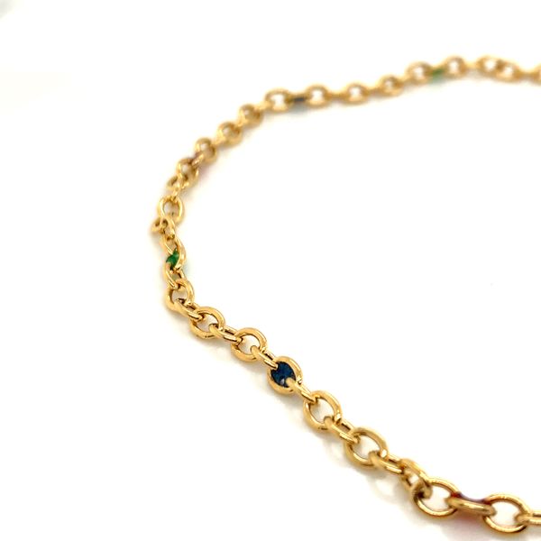 14K Yellow Gold Anklet with Enamel in Links Image 3 Avitabile Fine Jewelers Hanover, MA