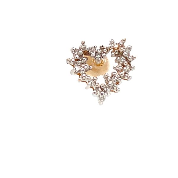 14K Two Tone Diamond Heart Earrings Image 2 Avitabile Fine Jewelers Hanover, MA