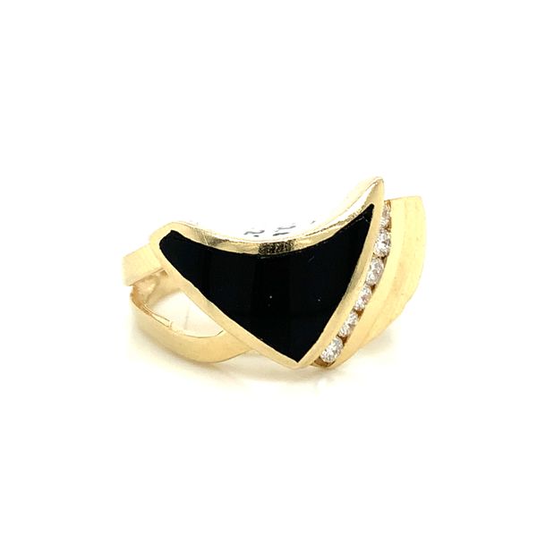  14K Yellow Gold Onyx And Diamond Ring  Image 2 Avitabile Fine Jewelers Hanover, MA