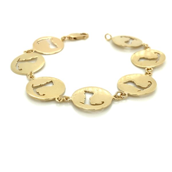 14k Yellow Gold Cut out Cape Cod Disc Bracelet Image 2 Avitabile Fine Jewelers Hanover, MA