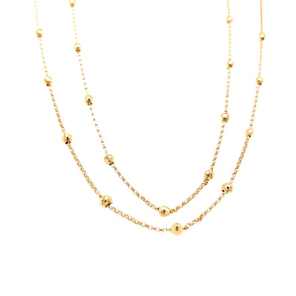 14K Yellow Gold Double Strand Beaded Necklace Avitabile Fine Jewelers Hanover, MA