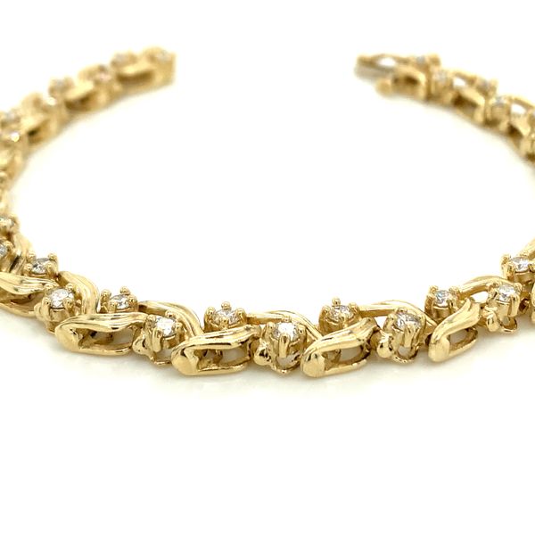14K Yellow Gold Diamond Fancy Link Tennis Bracelet  Image 2 Avitabile Fine Jewelers Hanover, MA