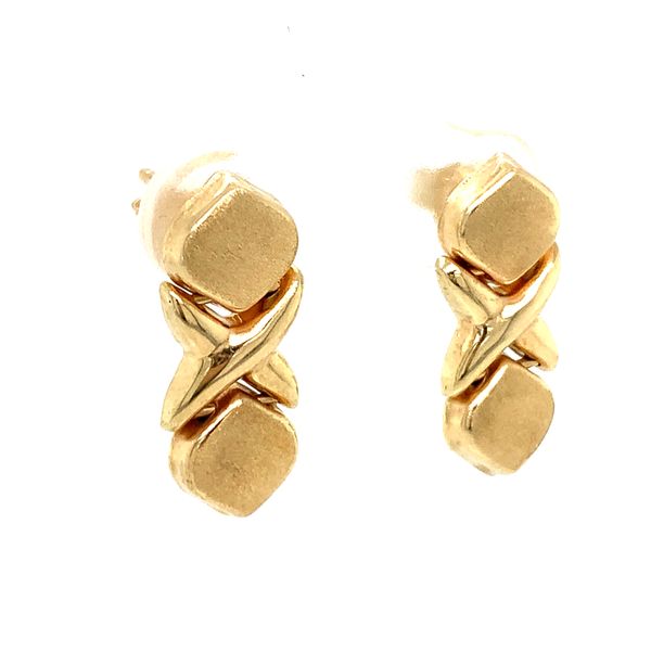 14K Yellow Gold 'X' "O" Earrings Image 2 Avitabile Fine Jewelers Hanover, MA
