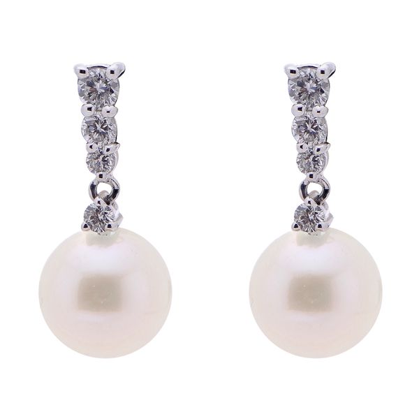 Lady's Diamond and Pearl Dangle Earrings Barron's Fine Jewelry Snellville, GA