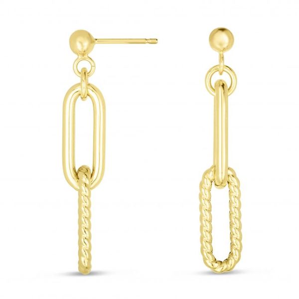 14K Yellow Gold Oval Link Drop Earring Barron's Fine Jewelry Snellville, GA