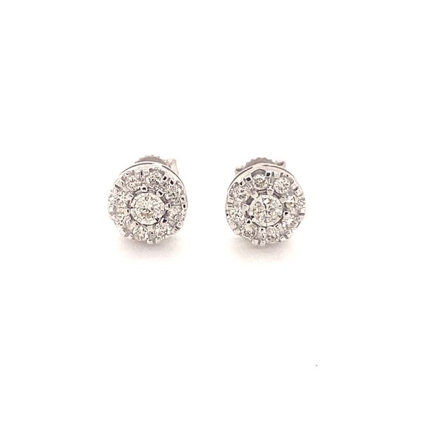 White Gold Diamond Cluster Earrings Barron's Fine Jewelry Snellville, GA