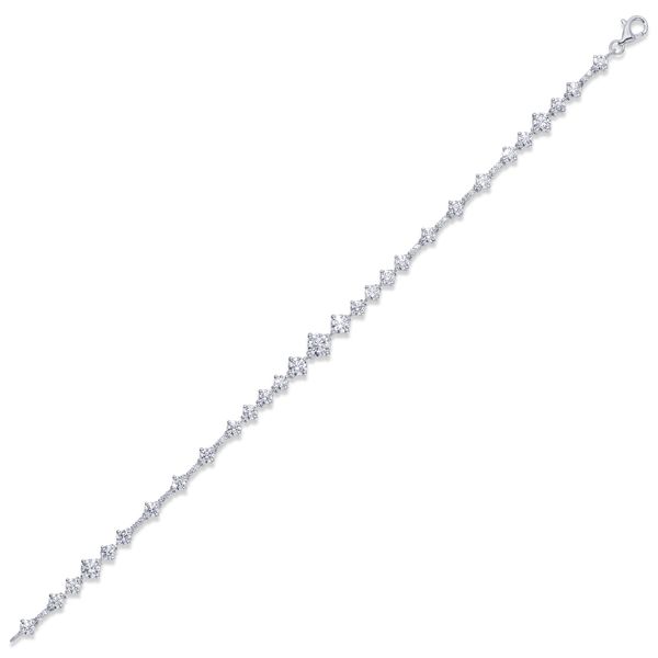 Graduated Round Cut Diamond Tennis Bracelet 