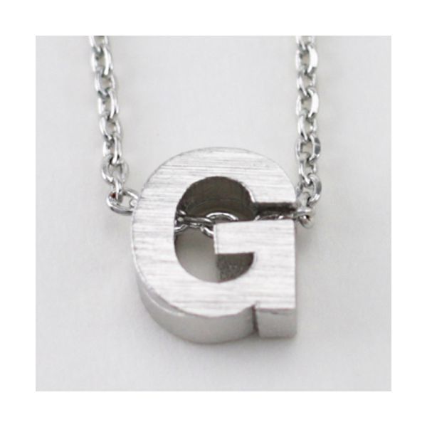 G - Sterling Silver Small Block Letter Initial Necklace Blocher Jewelers Ellwood City, PA