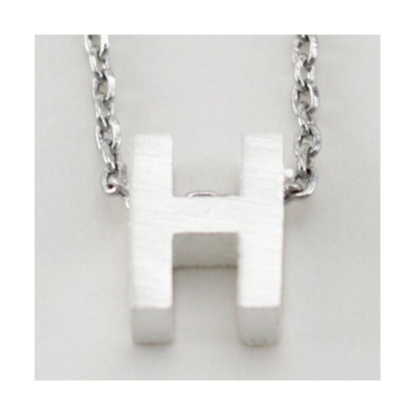 H - Sterling Silver Small Block Letter Initial Necklace Blocher Jewelers Ellwood City, PA