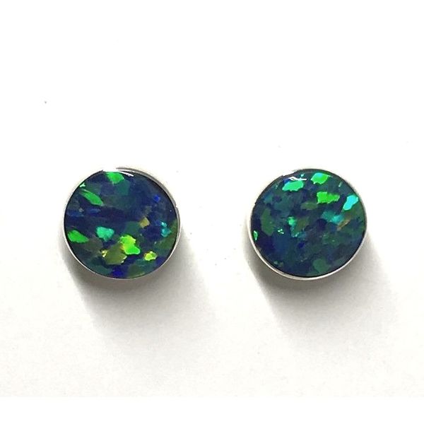 Silver 6mm Round Opal Stud Earrings Bluestone Jewelry Tahoe City, CA