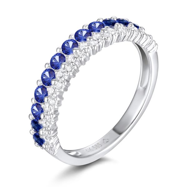14KW Diamond & Sapphire Fashion Ring Castle Couture Fine Jewelry Manalapan, NJ