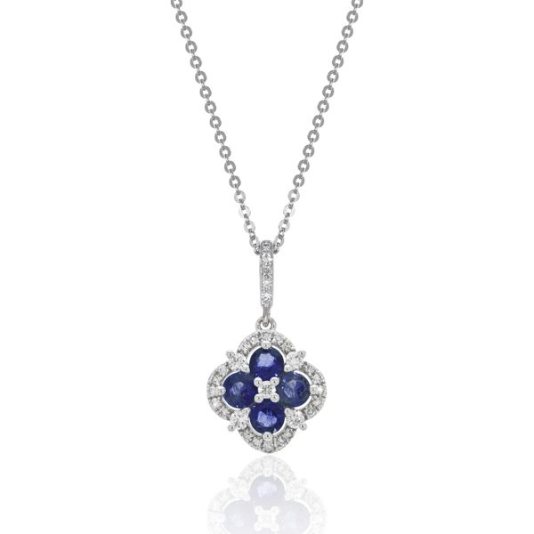 14KW Diamond & Sapphire Necklace  Castle Couture Fine Jewelry Manalapan, NJ