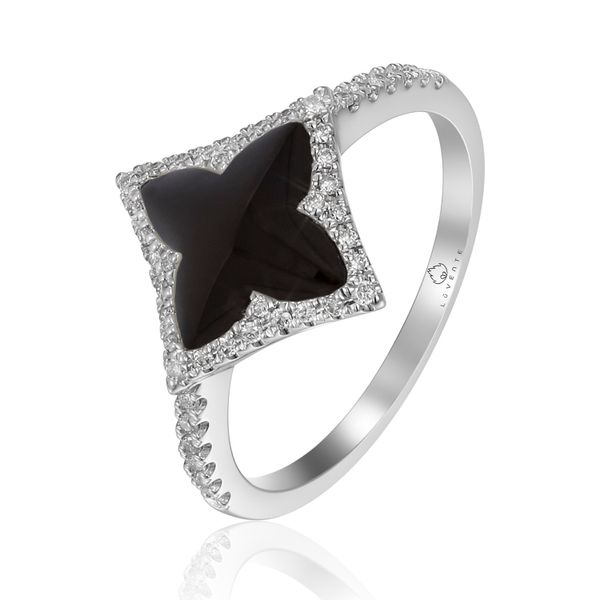 14KW Black Onyx Diamond Ring Castle Couture Fine Jewelry Manalapan, NJ