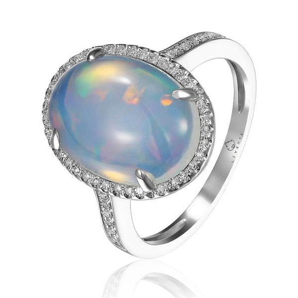 14KW Diamond & Opal Fashion Ring Castle Couture Fine Jewelry Manalapan, NJ