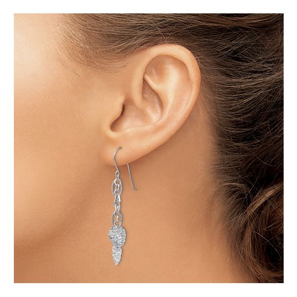 14K Dangle Heart Earrings Image 2 Classic Creations In Diamonds & Gold Venice, FL