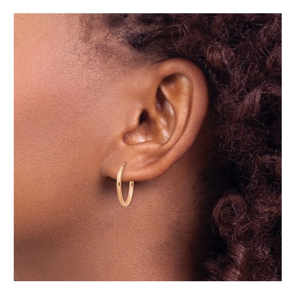 14K Rose Gold Hoop Earrings Image 2 Classic Creations In Diamonds & Gold Venice, FL