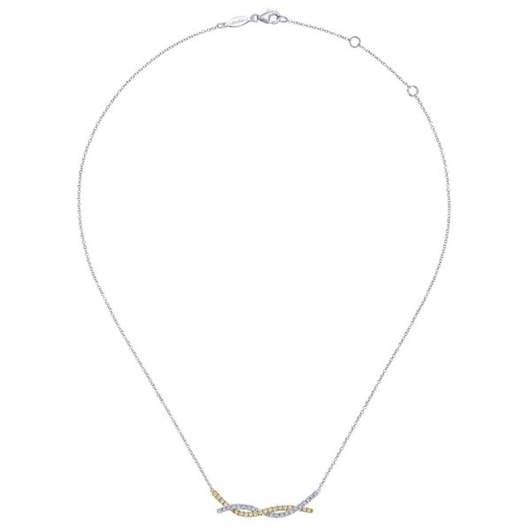 14K Yellow-White Gold Weaving Diamond Necklace Image 2 Classic Creations In Diamonds & Gold Venice, FL