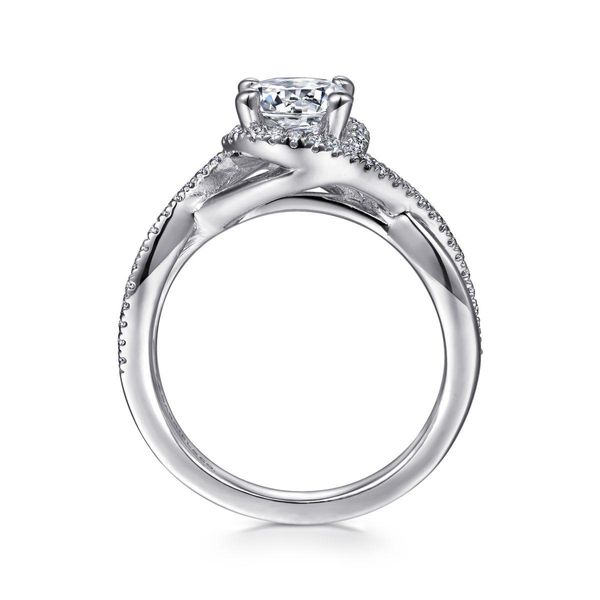 14K White Gold Round Halo Diamond Engagement Ring Image 3 Classic Creations In Diamonds & Gold Venice, FL