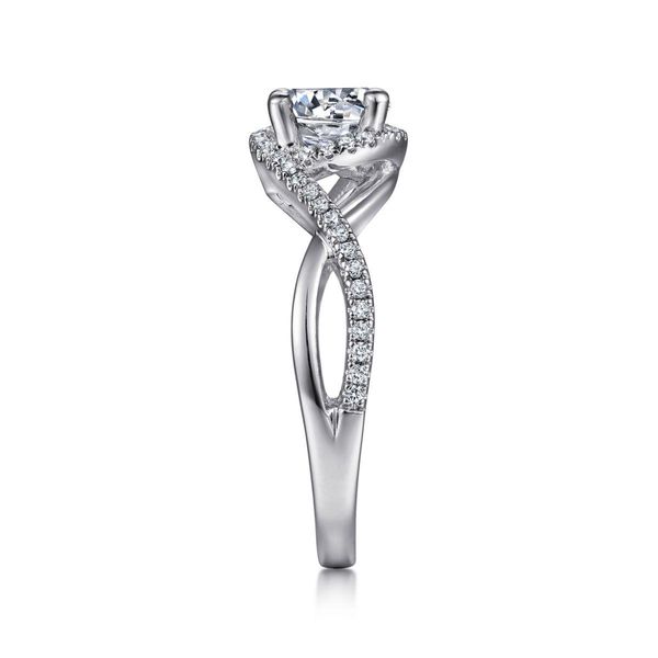 14K White Gold Round Halo Diamond Engagement Ring Image 4 Classic Creations In Diamonds & Gold Venice, FL