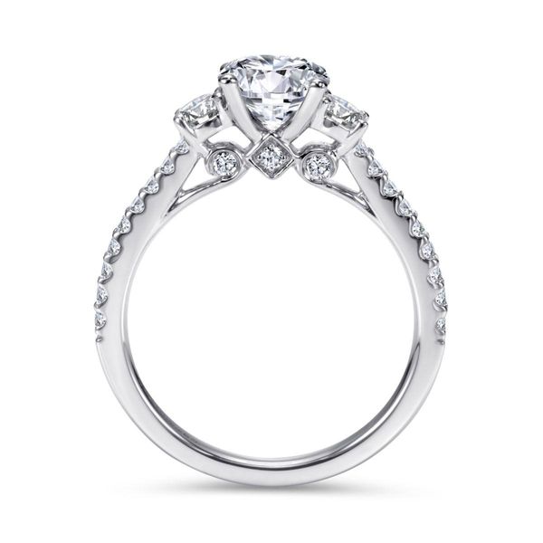 14K White Gold Round Three Stone Diamond Engagement Ring Image 3 Classic Creations In Diamonds & Gold Venice, FL