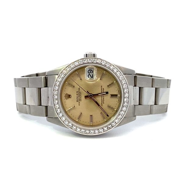 Women's Pre-Owned Rolex Watch with Diamond Bezel Classic Creations In Diamonds & Gold Venice, FL