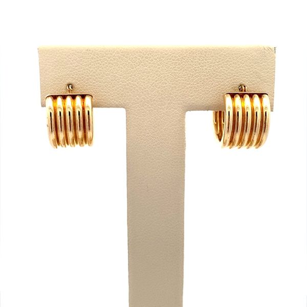 14K 5 Row Hoop Earrings Image 2 Classic Creations In Diamonds & Gold Venice, FL