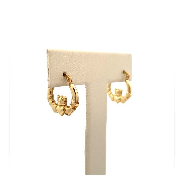 14K Claddagh Hoop Earrings Image 2 Classic Creations In Diamonds & Gold Venice, FL