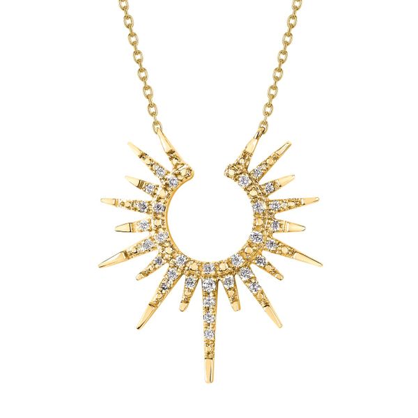 10 Karat Yellow Gold Small Diamond Sunburst Necklace - .06CTW Confer’s Jewelers Bellefonte, PA