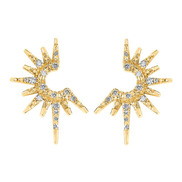 10 Karat Yellow Gold .04Ctw Diamond Sunburst Stud Earrings Confer’s Jewelers Bellefonte, PA