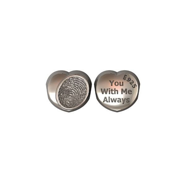 Sterling Silver 11mm One-Print Heart Bead Confer's Jewelers Bellefonte, PA