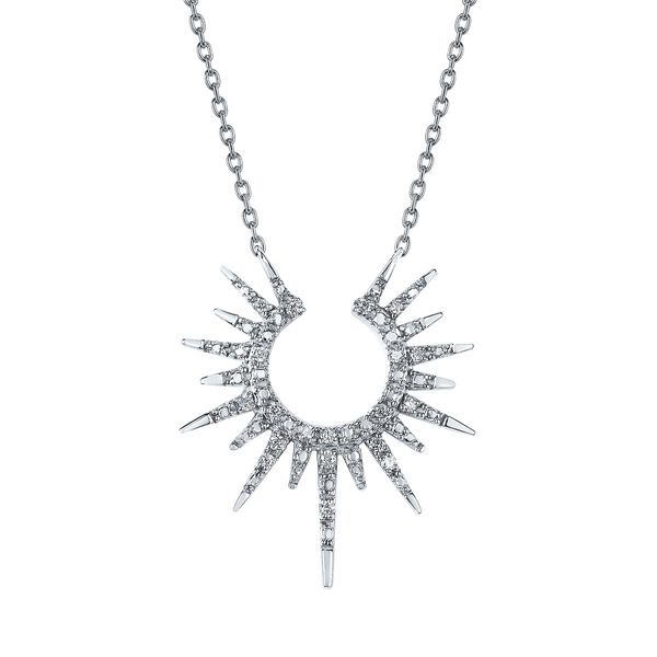 Sterling Silver .06Ctw Diamond Sunburst Necklace Confer’s Jewelers Bellefonte, PA