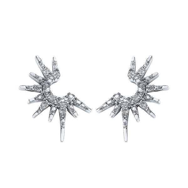 10 Karat White Gold .04Ctw Diamond Sunburst Stud Earrings Confer’s Jewelers Bellefonte, PA