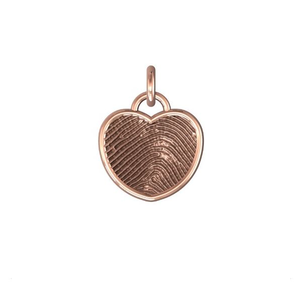 14K Rose Gold 17mm One-Print Basic Heart Pendant Confer's Jewelers Bellefonte, PA