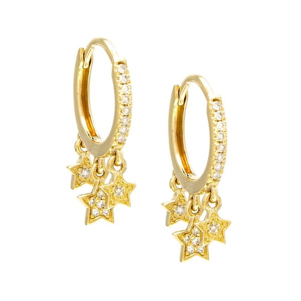 Diamond Star Hoop Fashion Earrings Confer's Jewelers Bellefonte, PA