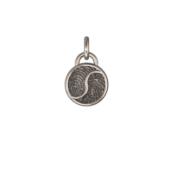 14K White Gold 14mm Side By Side Two-Print Round Pendant Confer's Jewelers Bellefonte, PA