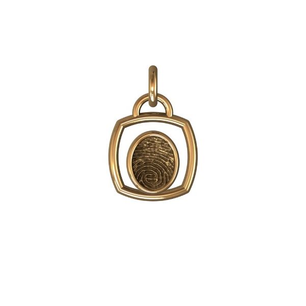 14K Yellow Gold 11mm One-Print Square Halo Pendant Confer's Jewelers Bellefonte, PA