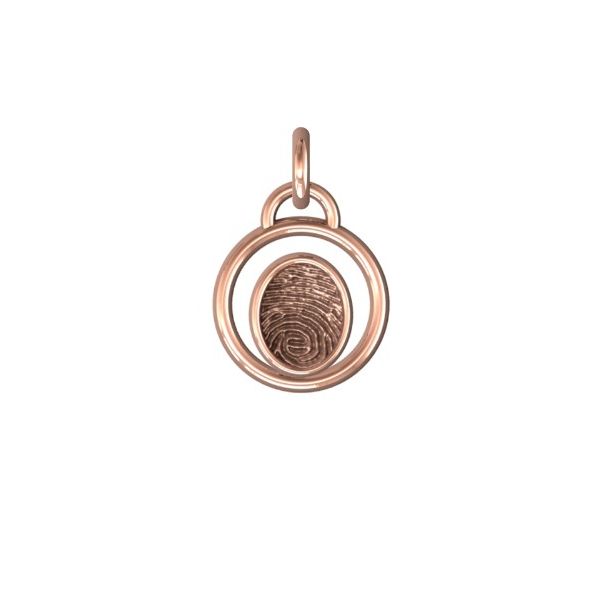 14K Rose Gold 11mm One-Print Circle Pendant Confer's Jewelers Bellefonte, PA