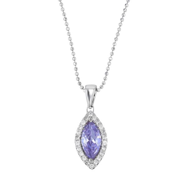 Sterling Silver Marquise Halo CZ Pendant Confer’s Jewelers Bellefonte, PA