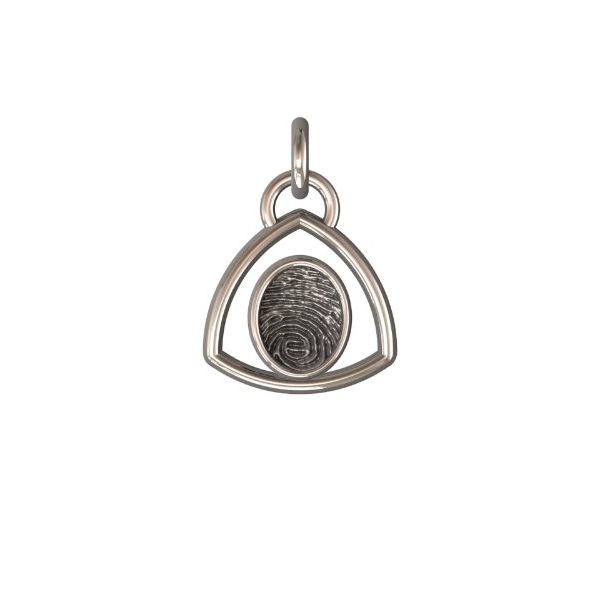 14K White Gold 11mm One-Print With Triangle Halo Pendant Confer’s Jewelers Bellefonte, PA