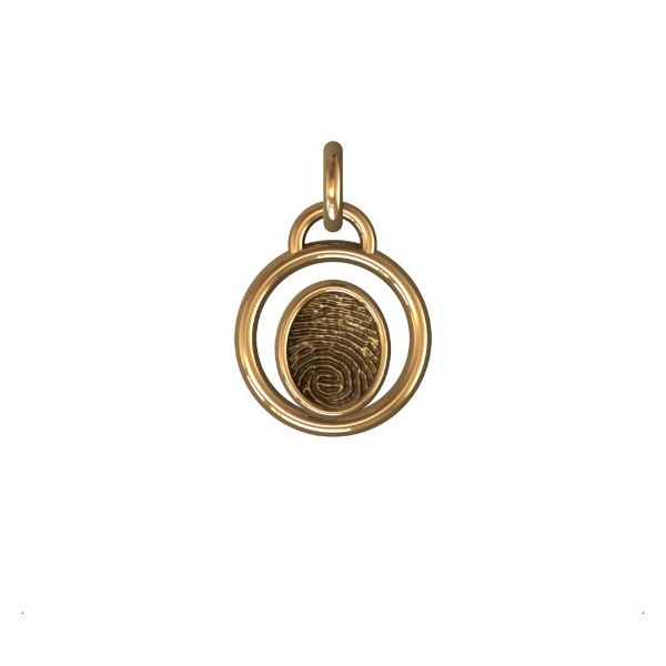 14K Yellow Gold 11mm One-Print Circle Pendant Confer’s Jewelers Bellefonte, PA