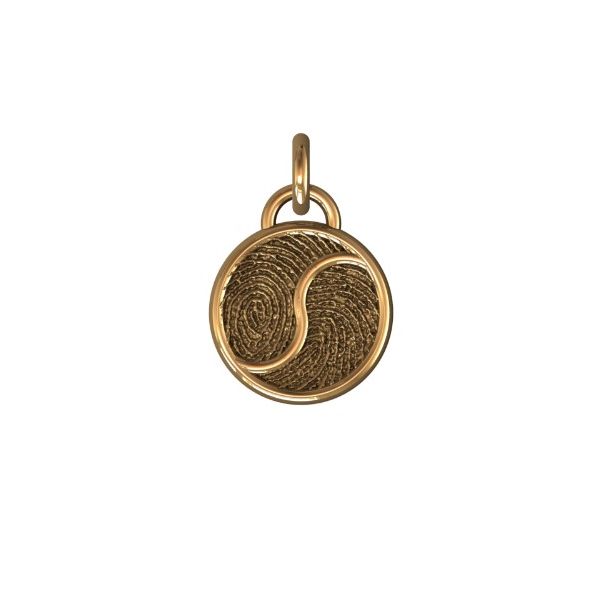 14K Yellow Gold 17mm Side By Side Two-Print Round Pendant Confer’s Jewelers Bellefonte, PA