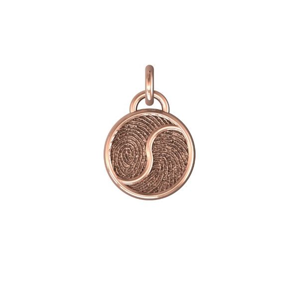 14K Rose Gold 17mm Side By Side Two-Print Round Pendant Confer's Jewelers Bellefonte, PA