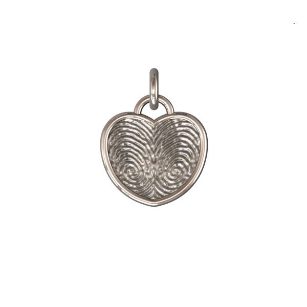 14K White Gold 17mm Side By Side Two-Print Heart Pendant Confer's Jewelers Bellefonte, PA