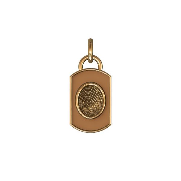14K Yellow Gold 11mm One-Print Dog Tag Pendant Confer's Jewelers Bellefonte, PA