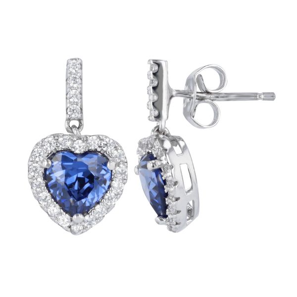 Sterling Silver Heart Halo CZ Earrings Confer’s Jewelers Bellefonte, PA