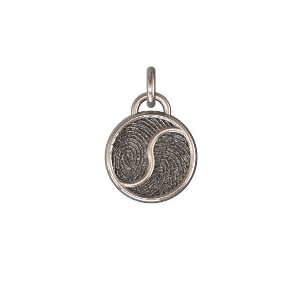 Sterling Silver 17mm Side By Side Two-Print Round Pendant Confer’s Jewelers Bellefonte, PA