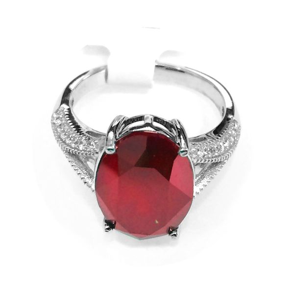 Sterling Silver Red Oval Stone Fashion Ring Confer's Jewelers Bellefonte, PA