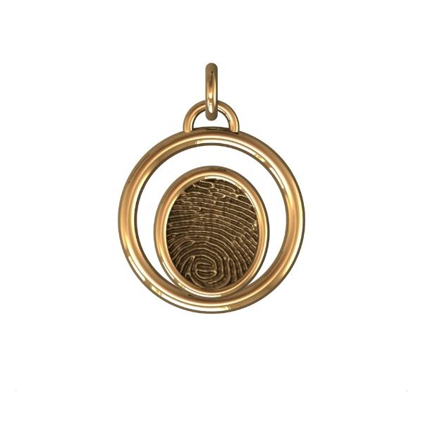 14K Yellow Gold 17mm One-Print Circle Pendant Confer's Jewelers Bellefonte, PA