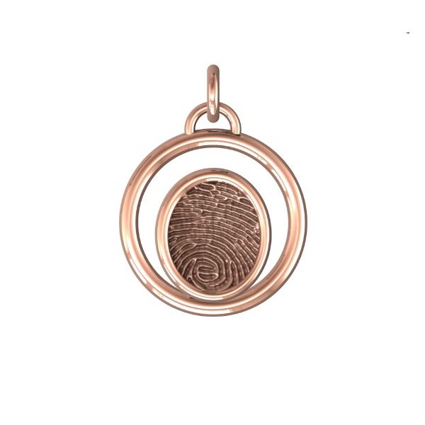 14K Rose Gold 17mm One-Print Circle Pendant Confer's Jewelers Bellefonte, PA